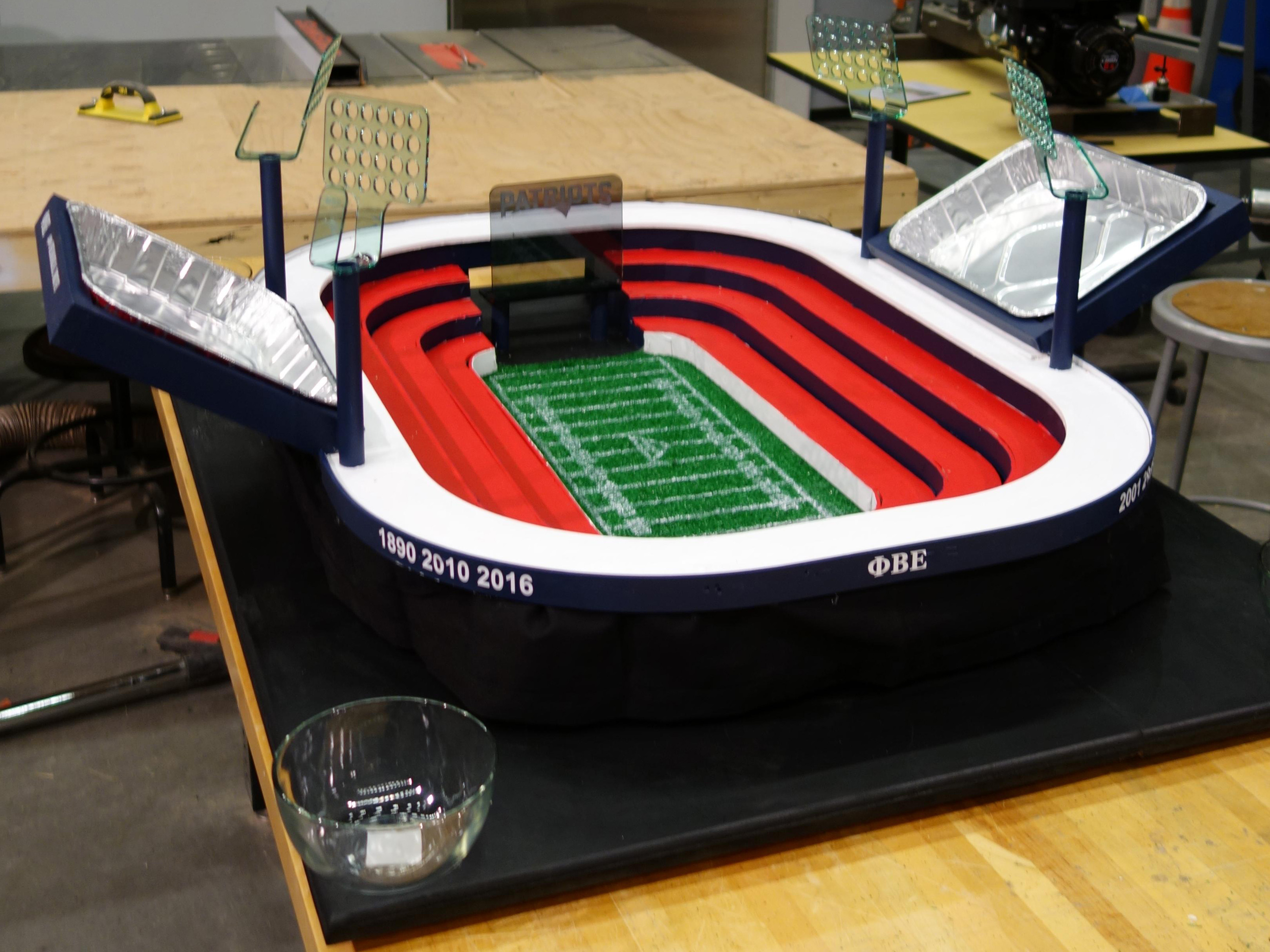 Pats Fan Builds Mini Stadium for Super Bowl Spread